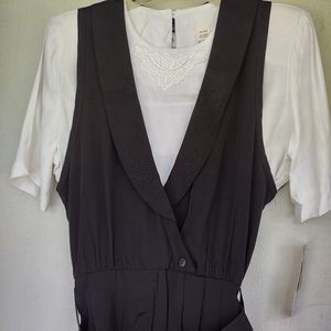 NWT 1980 Betsy's Things 2 piece jumpsuit Black/White size 12